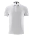 Polo blanco de manga corta transpirable hecho de tejido elástico de secado rápido - Blanco