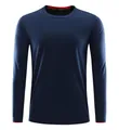 Camiseta deportiva azul marino de manga larga, secado rápido con malla transpirable - Azul marino