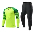 Professional padded goalkeeper soccer jersey and pants set for training and matches - XXS / Top And Bottom / Fluorescent Green