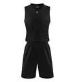 Professional black sleeveless basketball jersey and shorts set for sports team uniforms - L / Top And Bottom / Black