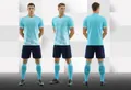 Lake blue soccer uniform set for adults and kids featuring jersey, shorts and socks - 3XS / Top And Bottom / Lake Blue