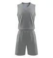 Men's and women's grey basketball jersey and shorts set for sports team competition - L / Top And Bottom / Gray