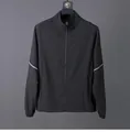 Ademend zwart heren outdoor sportjack met opstaande kraag en reflecterende strepen - S / Tops / Zwart