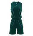 Professional dark green basketball uniform set for team sports competition. - L / Top And Bottom / Dark Green