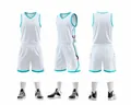 Detailed views showing front, side, and back of white quick-dry basketball uniform set - 3XS / Top And Bottom / White