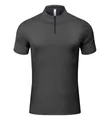 Camiseta deportiva para hombre en gris oscuro con media cremallera y cuello alto - S / Tops / Negro