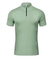 Camiseta deportiva para hombre verde salvia de secado rápido con diseño de media cremallera - S / Tops / Verde Artemisa