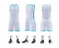 Professionelles weißes Basketball-Trikot-Set aus schnell trocknendem Stoff in drei Ansichten - 3XS / Oberteil Und Unterteil / Weiß (633)