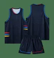 Conjunto de camiseta y pantalón de baloncesto azul marino con estampado de escamas - M / Top Y Pantalón / Negro