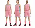 Umfassende Ansichten des rosa Basketball-Trikot-Sets inklusive passender Sportsocken - 3XS / Oberteil Und Unterteil / Rosa (633)