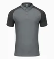 Men's quick-dry sports polo shirt featuring a grey and charcoal contrast color design - S / Tops / Castle Gray