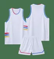 Conjunto de camiseta y pantalones cortos de baloncesto blancos con rayas de colores - M / Top Y Pantalón / Blanco