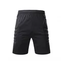 Professional black goalkeeper padded shorts for soccer training and matches - 3XL / Bottoms / Black