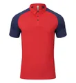 Men's red and navy blue color block quick-dry sports polo shirt for tennis and running - China Red