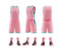 Professionelles rosa schnelltrocknendes Basketball-Trikot-Set mit Multiview-Ansicht - 3XS / Oberteil Und Unterteil / Rosa
