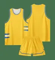 Conjunto de camiseta y pantalones cortos de baloncesto amarillo con azul vibrante - M / Top Y Pantalón / Amarillo
