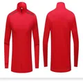 Detailed front and back view of a men's red athletic sports jacket with stand collar - XS / Top And Bottom / Red
