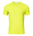 Neon yellow quick-dry sports t-shirt with breathable mesh fabric and short raglan sleeves - Lemon Yellow
