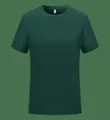 T-shirt vert foncé en coton à fibres longues de qualité supérieure avec col rond - S / Hauts / Vert Foncé