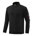 Schwarze Badminton-Trainingsjacke mit Stehkragen und Passion-Print am Ärmeldetail - 3XS / Oberteil Und Unterteil / Schwarz