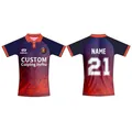Front and back detail view of custom sublimated football jersey with name and number - XXS / Tops