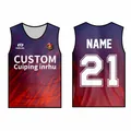 Custom professional sublimation soccer jersey with red and blue gradient pattern details - XXS / Tops / Strapless Training Bib