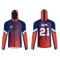 Professional custom sublimation soccer jersey design with red and navy blue gradient. - XXS / Tops / Navy Blue And Red Gradient