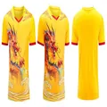 Camiseta amarilla de dragon boat de secado rápido con estampado de dragón y olas - M / Top Y Pantalón / Amarillo