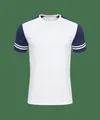 Sportliches Kurzarm-T-Shirt in Weiß und Marineblau, atmungsaktiv und schnelltrocknend - S / Oberteile / Reinweiß