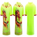 Professional quick-dry dragon boat jersey featuring vibrant dragon print and waves - M / Top And Bottom / Fluorescent Green