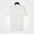 Polo classique à manches courtes en coton tricoté blanc pour hommes en été - M / Haut (7005) / Blanc