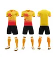 Quick-dry men's dragon boat racing suit with yellow red gradient and dragon motif - M / Top And Bottom / Yellow