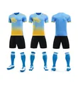 Quick-dry dragon boat racing uniform set with golden dragon pattern and blue gradient - M / Top And Bottom / Sky Blue