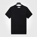 T-shirt en maille de soie glacée à manches courtes pour hommes en noir classique - M / Hauts / Noir