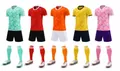 Custom short sleeve football jersey set for adults and kids available in 5 bright colors - 4XS / Top And Bottom / 6015 Five Colors