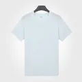 Men's ice silk cool round neck short-sleeved knitted T-shirt in light blue color variant - Light Blue