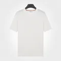 T-shirt en tricot blanc haut de gamme pour hommes avec coupe ajustée et bords-côtes - M / Hauts / Blanc