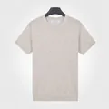 T-shirt en maille de soie glacée rafraîchissant à col rond pour homme, couleur café - M / Hauts / Café