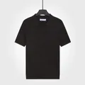Polo en maille de soie glacée pour hommes avec col mouette en couleur café foncé - M / Hauts / Café