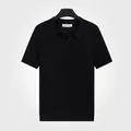 Polo en maille de soie glacée respirante pour homme de couleur noire classique - M / Hauts / Noir