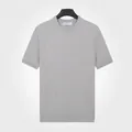 T-shirt premium en maille torsadée grise à manches courtes pour hommes en soie glacée - M / Hauts / Gris
