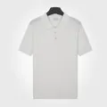 Polo en maille de soie glacée blanche pour hommes avec texture torsadée respirante chic - M / Hauts / Blanc