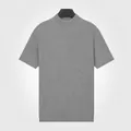 Men's summer cooling knit short sleeve T-shirt with ribbed texture in grey color - Grey 7059