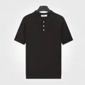 Breathable dark coffee ice silk cooling men's knit Polo shirt with half-button collar - Coffee