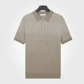 Polo de seda de hielo para hombre con degradado refrescante en color camello moteado - M / Tops / Camel Moteado
