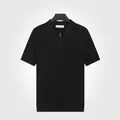 Polo en maille rafraîchissant pour homme en noir avec un col zippé moderne - M / Hauts / Noir