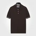 Heren zomer ijszijde ademend gebreid poloshirt met korte mouwen in koffiebruin - M / Tops / koffiekleur
