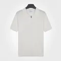 Polo pour homme en soie glacée maille côtelée avec demi-zip couleur blanc - 2XL / Hauts / Blanc
