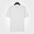 High-quality men's ice silk short sleeve ribbed knit T-shirt in elegant solid white - White