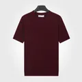 T-shirt pour hommes en maille de soie glacée respirante, col rond, rouge vin - M / Hauts / Bordeaux